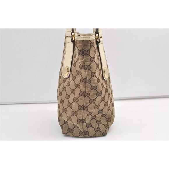 Authentic GUCCI Charmy Shoulder Tote Bag GG Canvas Leather 153361 Brown 8782J - Picture 5 of 16